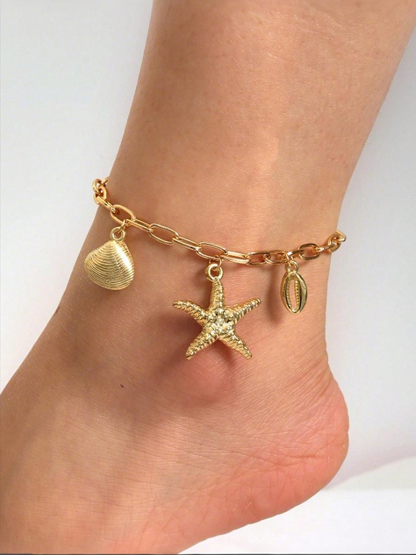 Women's Alloy Anklet Jewelry, Summer Holiday Style Foot Chain Accessory, Beach Vacation Fashion Gift for Women & Girls