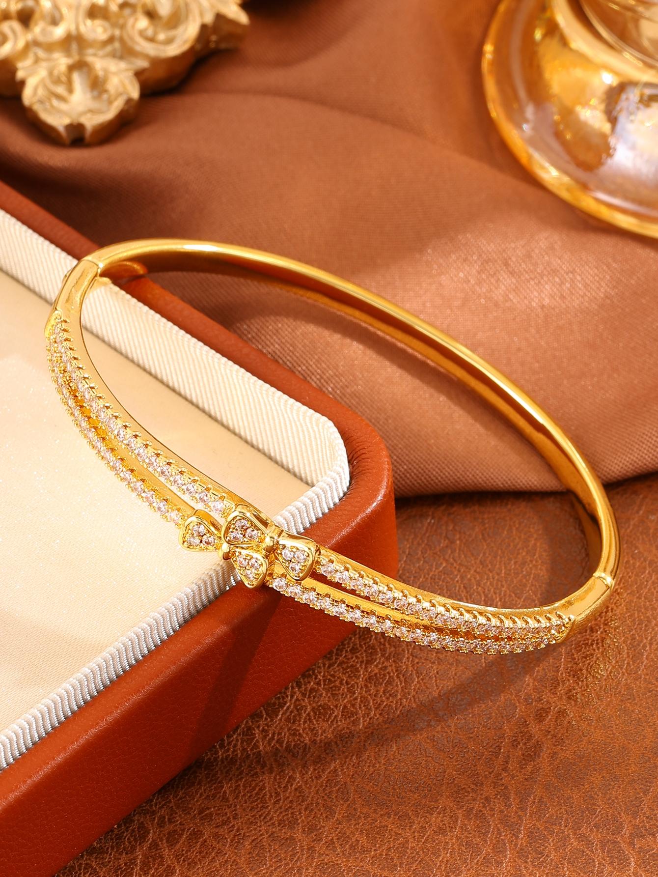 Fashion Knot Cubic Zirconia Bracelet for Women, Elegant Daily Wear Jewelry, Perfect Gift for Her, All Seasons Accessory