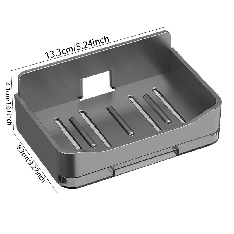 Wall-Mounted Soap Drying Rack, No-Drill Bathroom Soap Holder, Simple Design with Hook, Water-Resistant Soap Box, Home Use