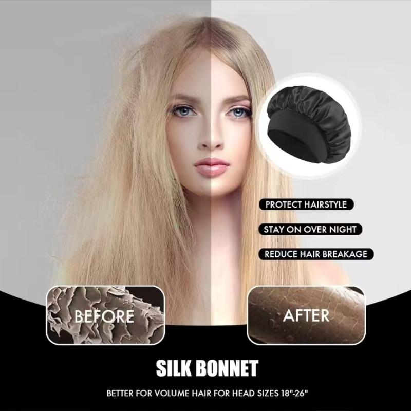 Silk Sleep Cap for Natural Hair & Curls, Soft Satin Sleeping Hat, Heatless Styling Tool, Fashionable Unisex Headwear, Silk Bonnet