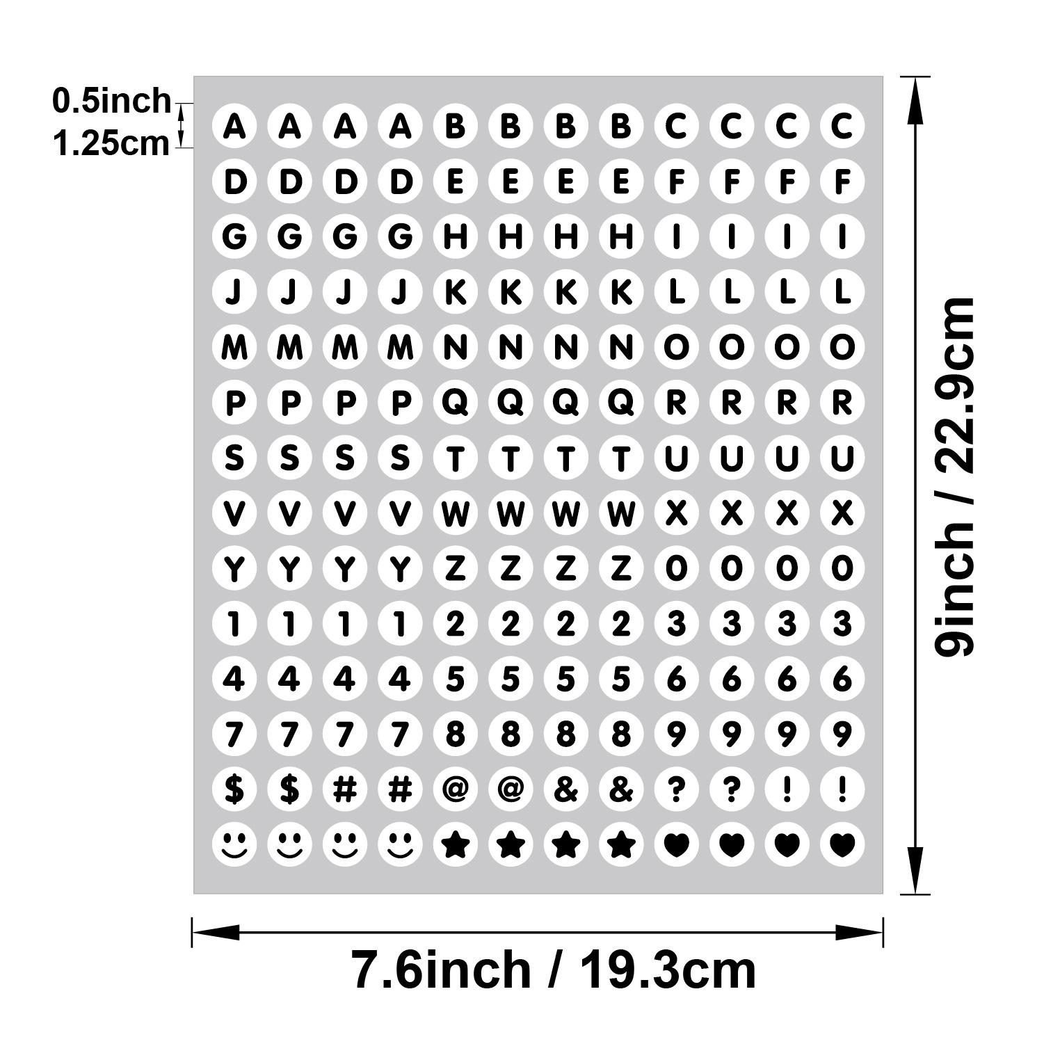 Colorful Round Alphabet Stickers Set, 6 Sheets/sheet, Waterproof 0.5-Inch Letters & Numbers, Ideal for Scrapbooking, Journaling, DIY Projects