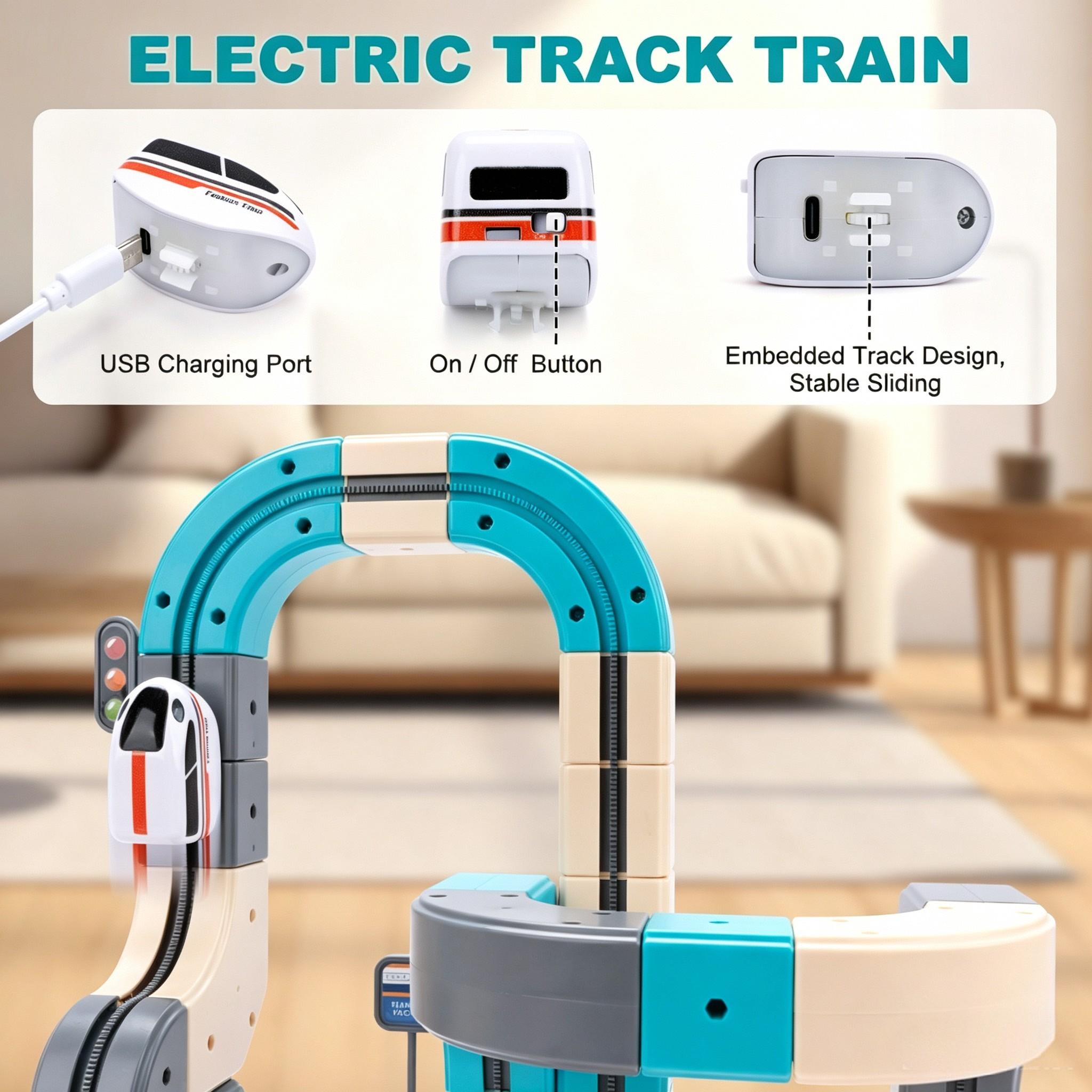 75PCS/106PCS Automatic Elevator Anti-Gravity Track Train Building Blocks, Model Building Kits, Building Set, DIY Assemble STEM Educational Construction Toy, Indoor Parent-Child Play Travel Birthday Christmas Gift for Kids Ages 3+, With Portable Gift Box