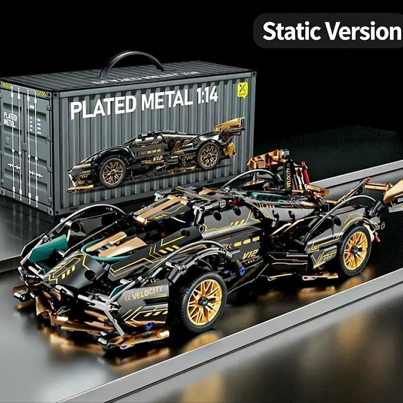 Compatible Lego Small Particle Lamborghini Bull Racing Car Model Building Blocks 1:14 Series Toy Car, Kids Construction Set