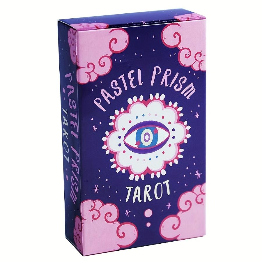 Pastel Soft Fantasy Prism Magic Tarot Deck, 78 Cards, and Sky Blue, Portable Fortune Telling Game, Ideal Gift for Holidays, Halloween, Thanksgiving, Beginner-Friendly