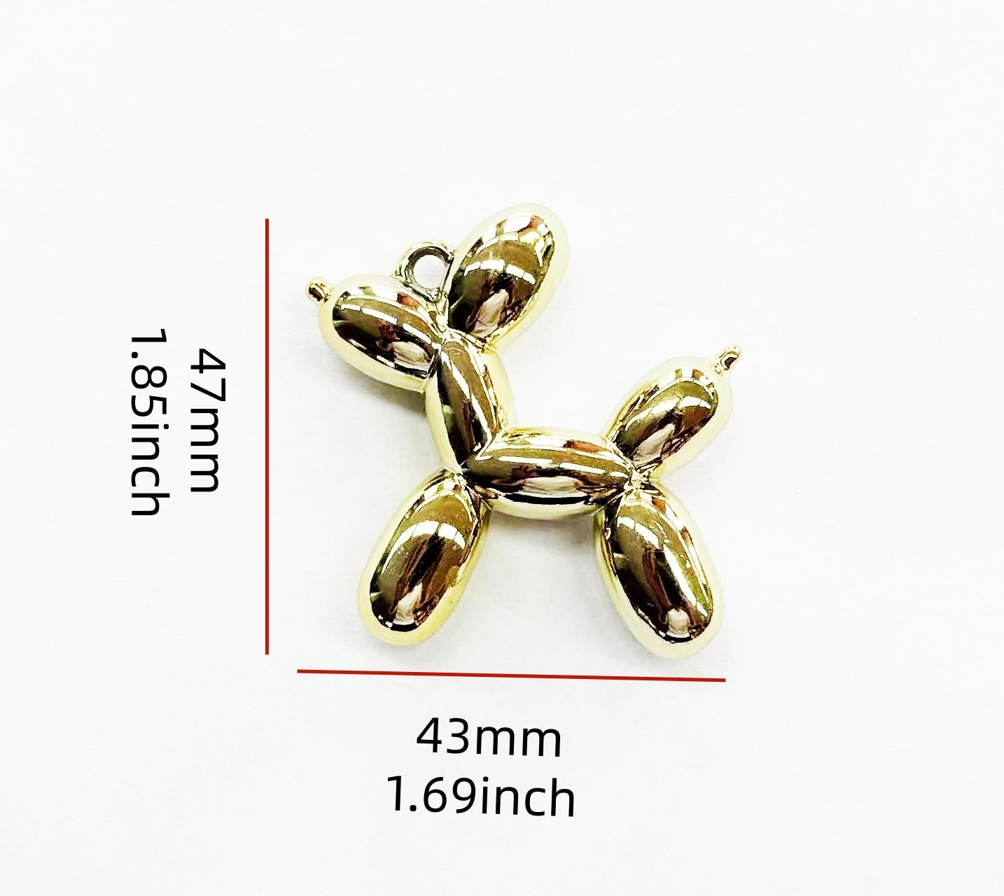 Acrylic Colored Balloon Dog Keychain, Handmade DIY Craft Material, Bag Pendant, Creative Accessories for Crafts and Gifts