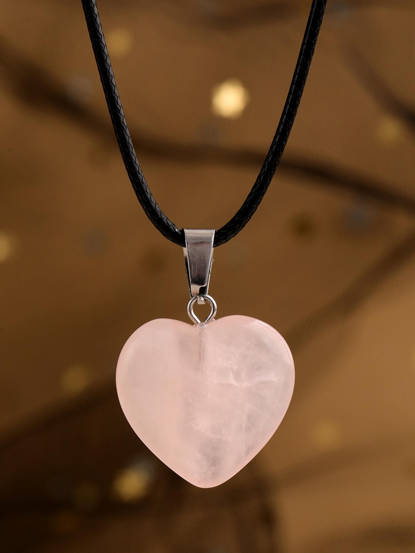 3pcs Natural Crystal Set, Rose Quartz Necklace Set, Women's Quartz Pendant Jewelry, Spiritual Energy, Birthday Gift, Holiday Gift