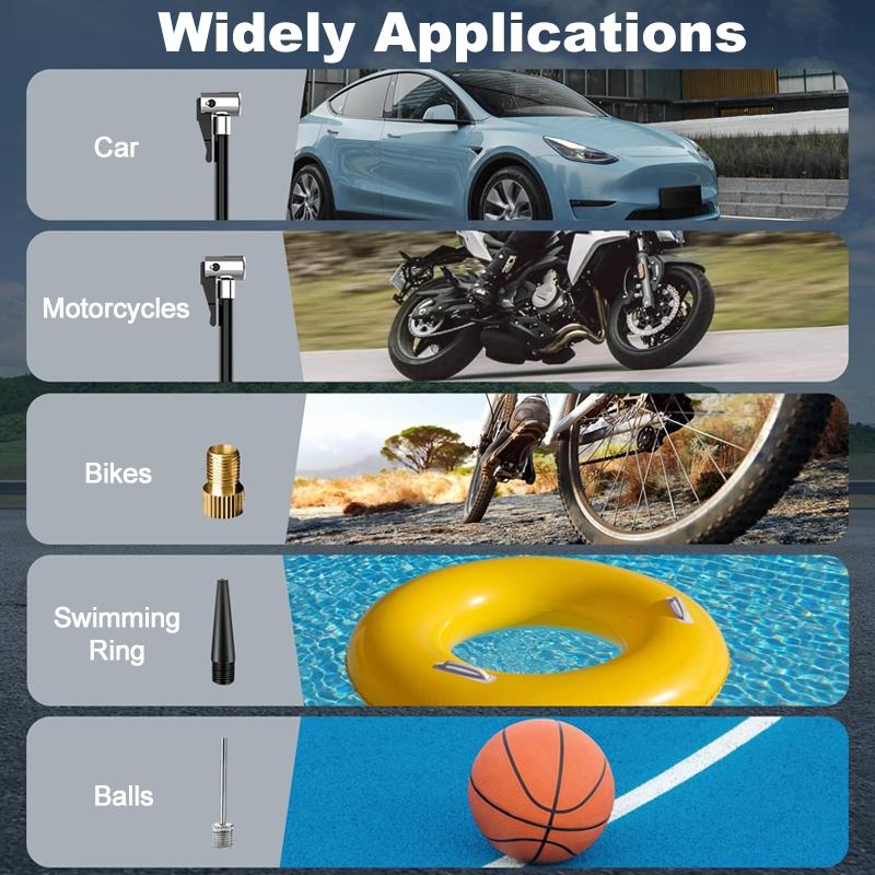 Portable Wireless Car Air Compressor, Cordless Tire Inflator, Tire Inflator, Air Pump with LED Light, Electric Tire Inflator Pump for Motorcycle Bicycle Auto Tyre Balls, Vehicle