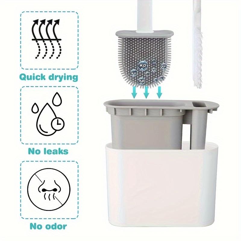 Long-handled Silicone Toilet Cleaning Brush – Soft, Hygienic Bristles for Gentle Scrubbing – Dries Rapidly & Installs in Seconds – for A Fresh, Spotless Bathroom