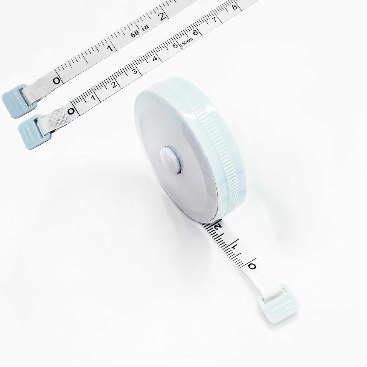 Mini Soft Tape Measure, Dual Scale Body Measuring Tape for Bust Waist Hip, Retractable Sewing Tailor Fabric Cloth Ruler, Portable Fitness Craft Tool