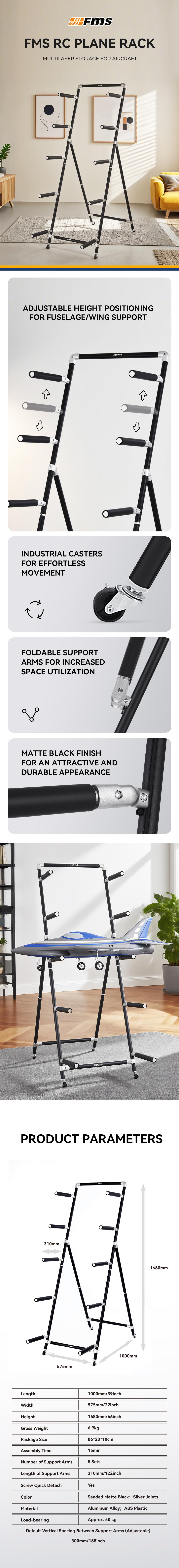 FMS RC Plane Rack (Model aircraft storage bracket, multi-layer model aircraft bracket)
