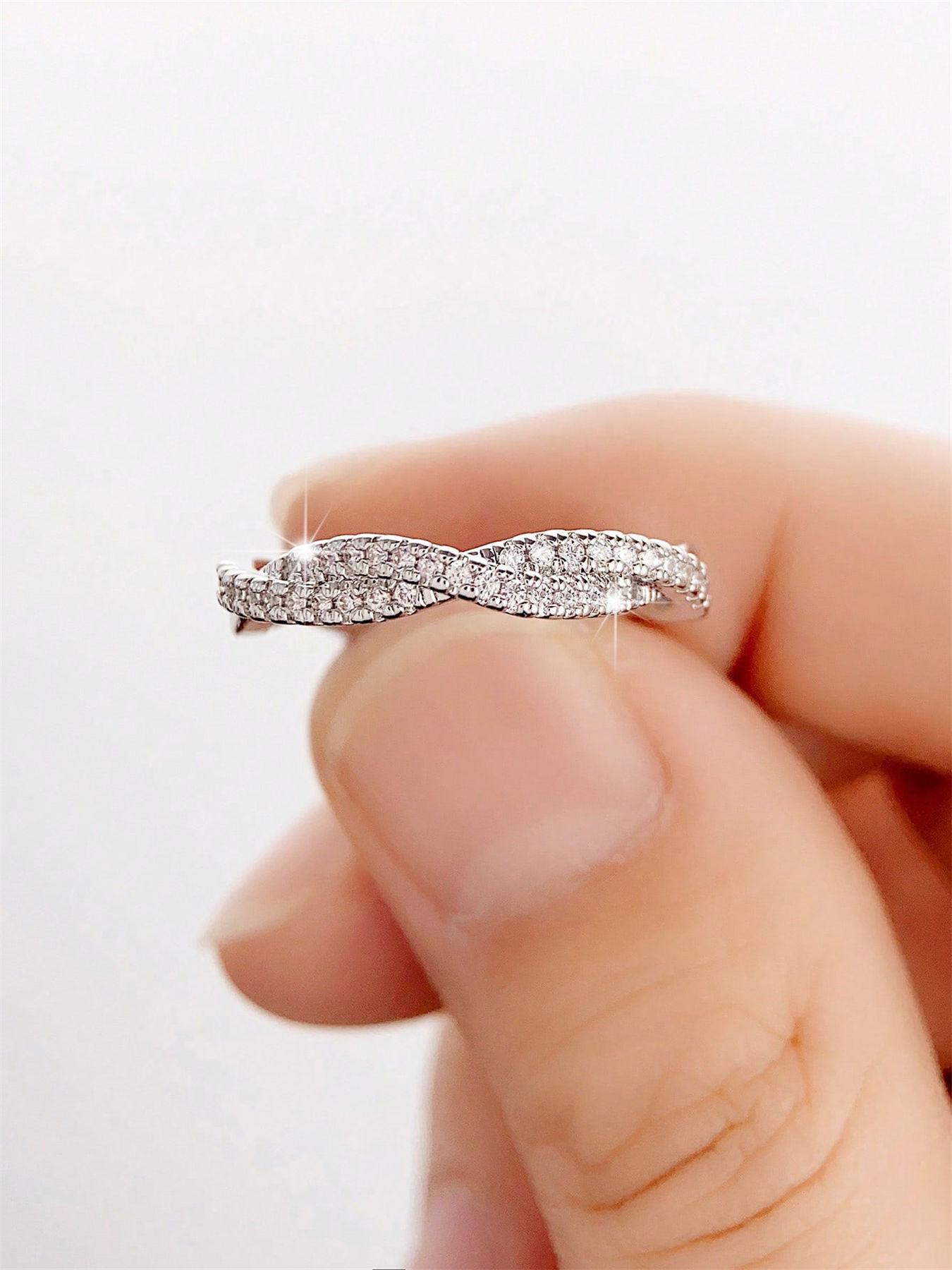 1 PC Fashion Cubic Zirconia Ring For Women For Wedding Engagement Party Jewelry Valentine's Day Gift