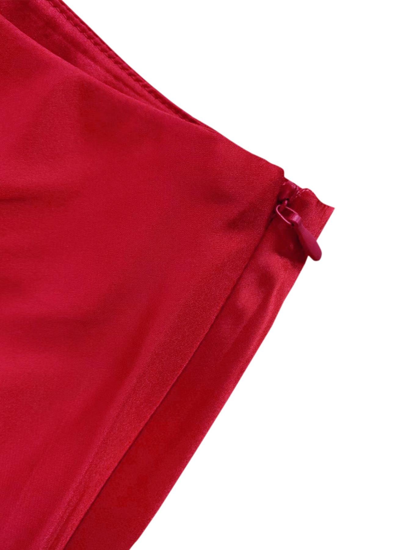 Women's Solid Color High Waist Casual Skirt, Elegant Fashion Zipper Design Knee Length Skirt for Daily Outdoor Wear, Ladies Clothes for Summer