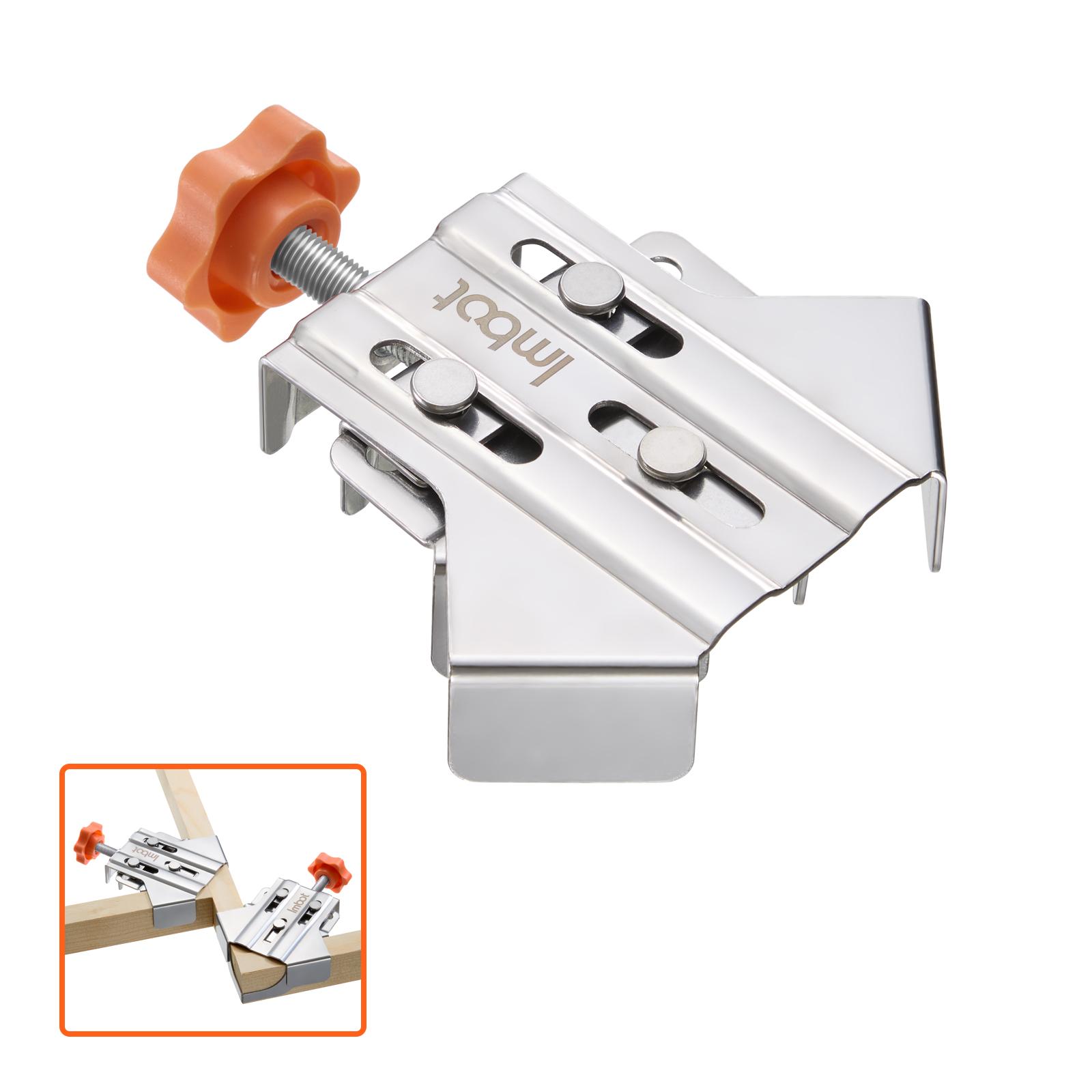 Imbot Right Angle Clamp Adjustable Clamping Thickness for Woodworking - Rust-Resistant Clamps | Flexible Fixing | Time-Saving Precision Alignment Tools for DIY & Carpentry