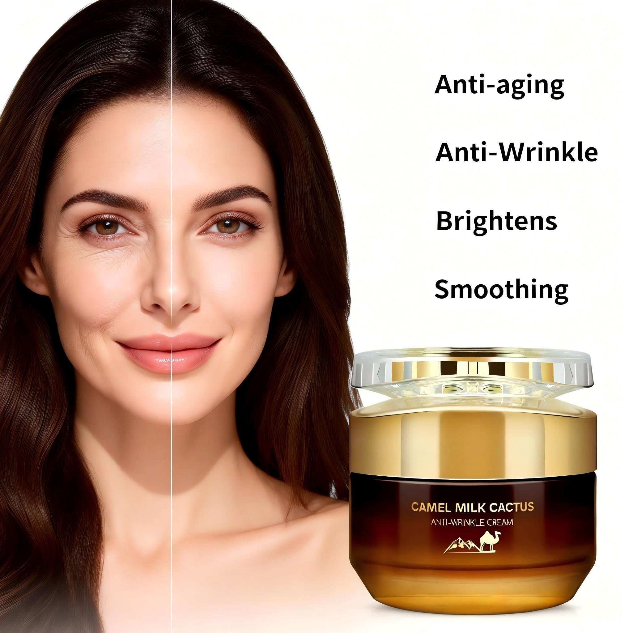 Camel Milk Anti-Wrinkle Balm, Oatmeal & Aloe Vera Essence, Niacinamide & Hyaluronic Acid, Deeply Nourishing, Moisturizing, Evening Care