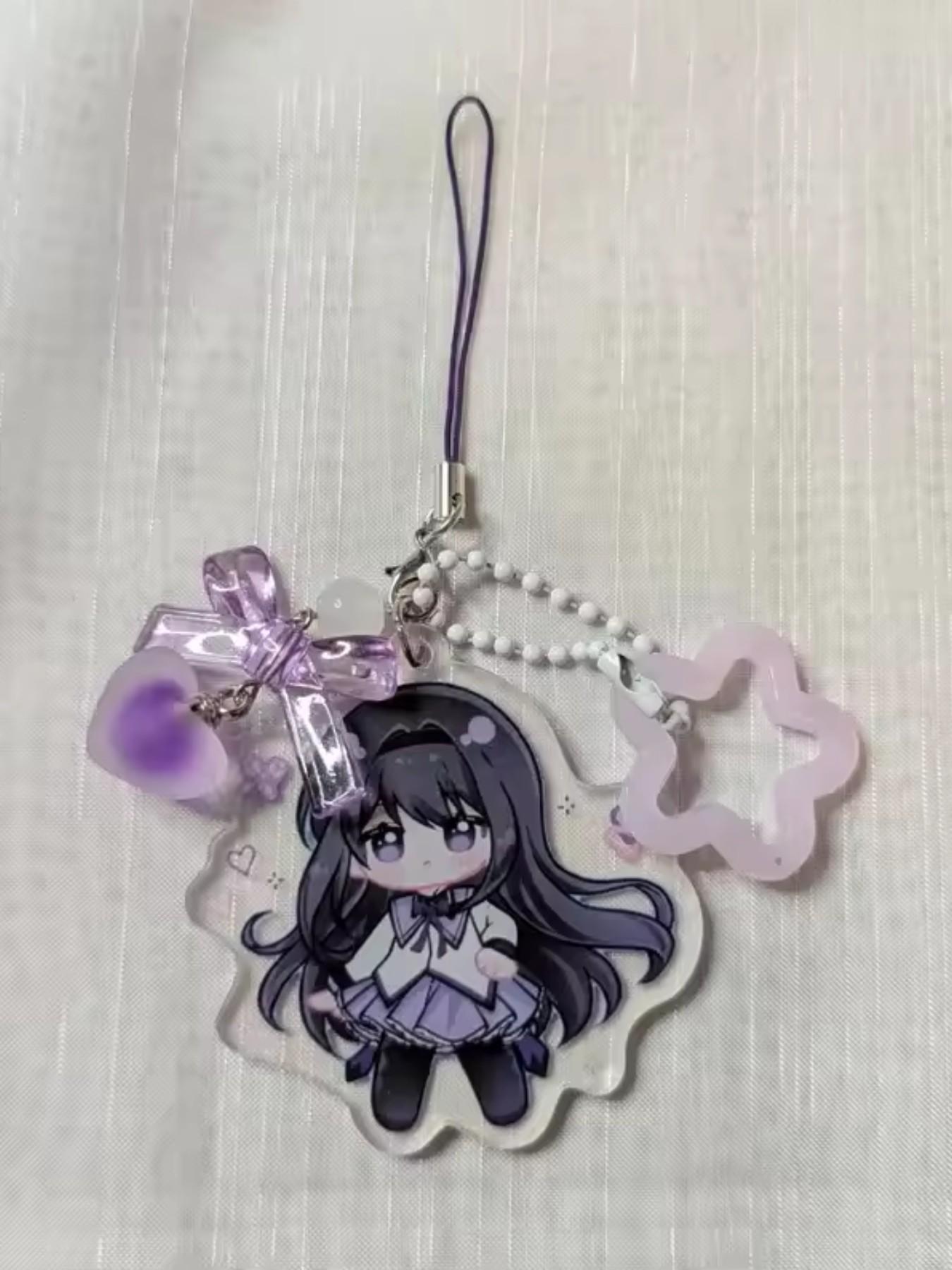 Homura and Madoka Acrylic Keychain, Anime Inspired Madoka Magica