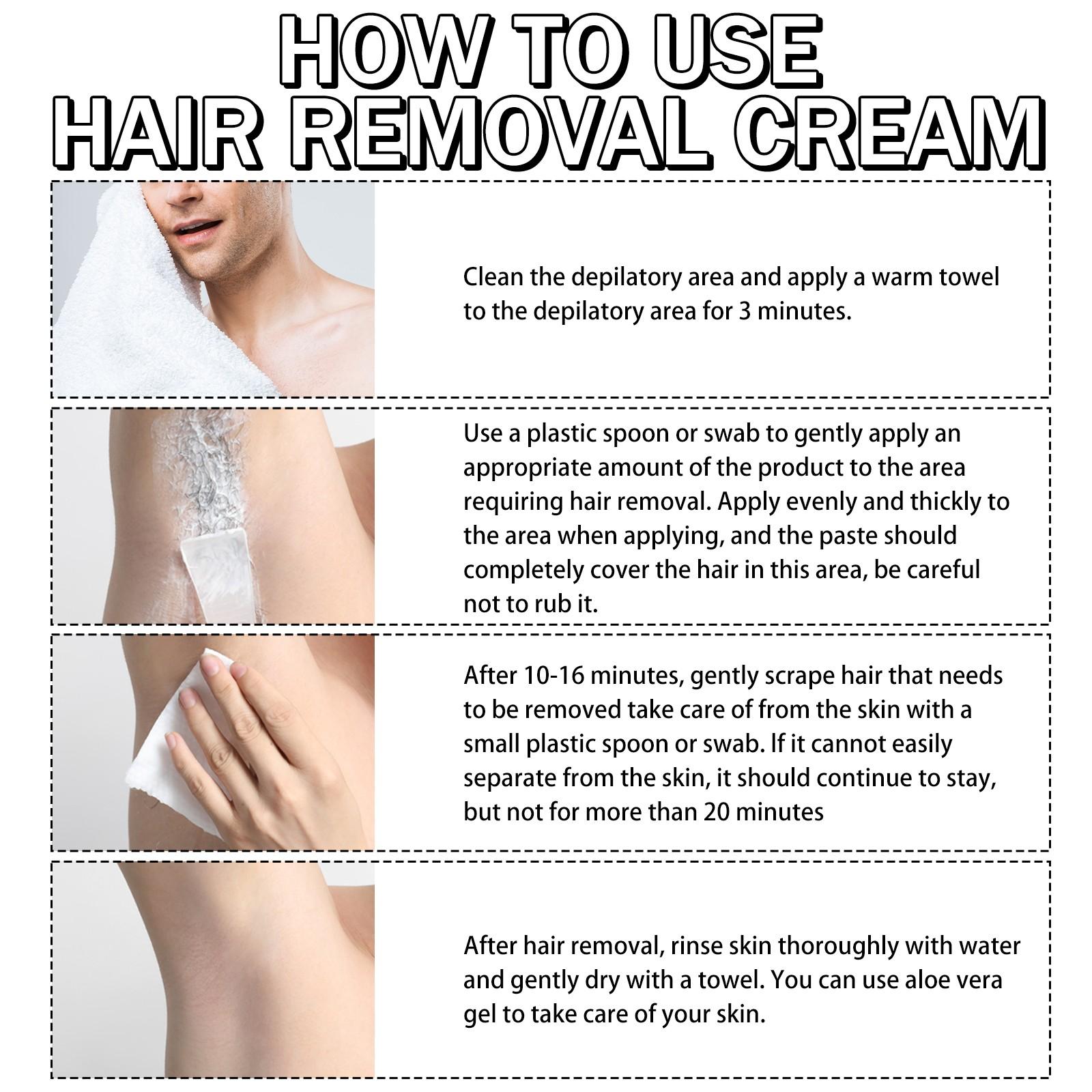 Strawberry Fast-Acting Hair Removal Cream, Gentle Formula with No Irritation, Pain-Free Complete Hair Removal for Chest, Legs and Arms