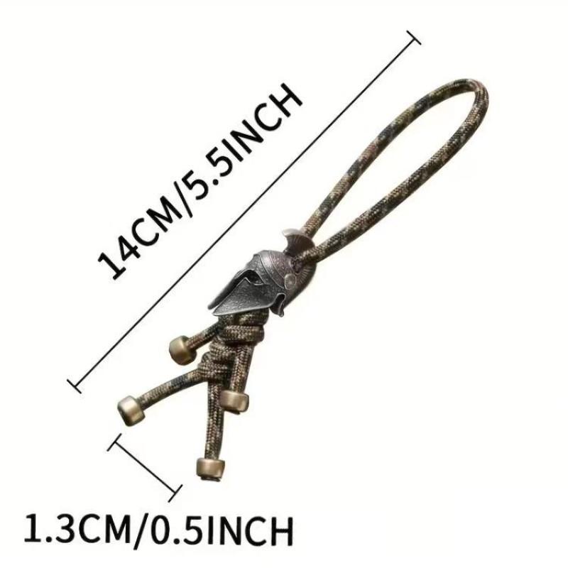 Spartan Warrior Paracord Keychain 2 Pack, Vintage Brass Helmet, Tactical Edc Car Key Holder, Outdoor Camping Gift for Men