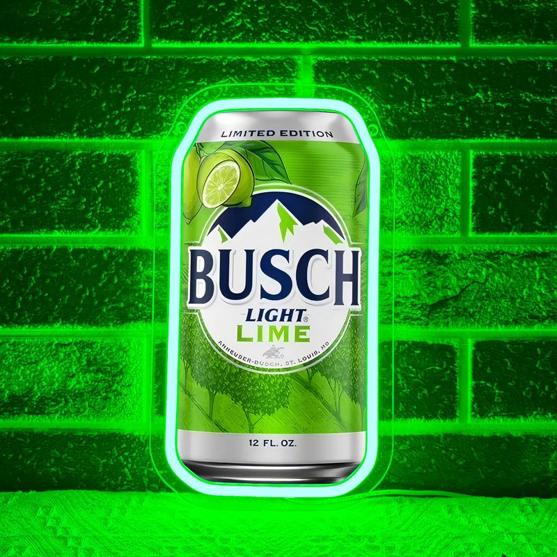 Busch Lime Beer Led Neon Sign for Wall Decor, Neon Lights for Bedroom Led Signs Suitable for Man Cave Bar Pub Restaurant Christmas Birthday Party Gift Led Art Wall