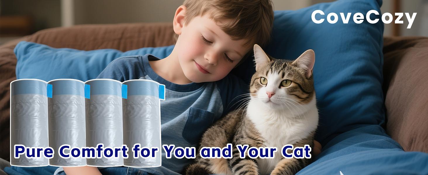 80 Count Litter Bags Compatible with Autoscooper 11 and NeakasaM1 Open-Top Self-Cleaning Cat Litter Box, 4 Rolls Cat Litter Waste Receptacles Bags (80 Count)