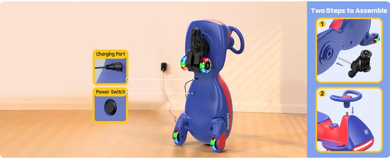 FanttikRide N7 Electric Wiggle Car with Pedal, Ride on Toy
