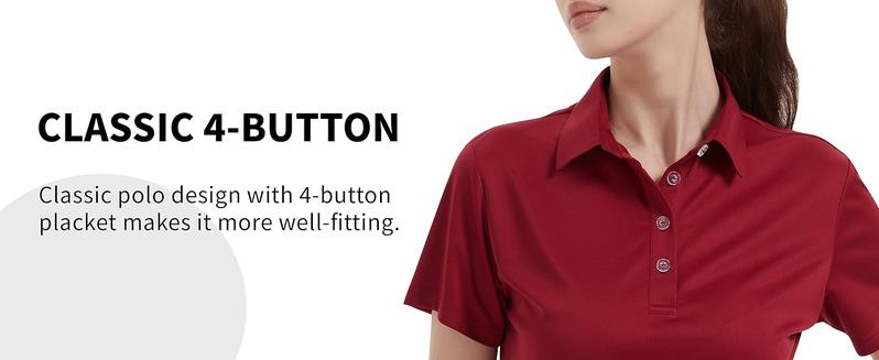 Female Polo Shirts UPF 50+ Sun Protection Short Sleeve Quick Dry Moisture-Wicking Golf Tennis Work Shirt 4 Button Collared Top Casual Outfits XS-4XL Female Polo Shirts UPF 50+ Sun Protection Short Sleeve Quick Dry Moisture-Wicking Golf Tennis Work Shirt 4 Button Collared Top Casual Outfits XS-4XL