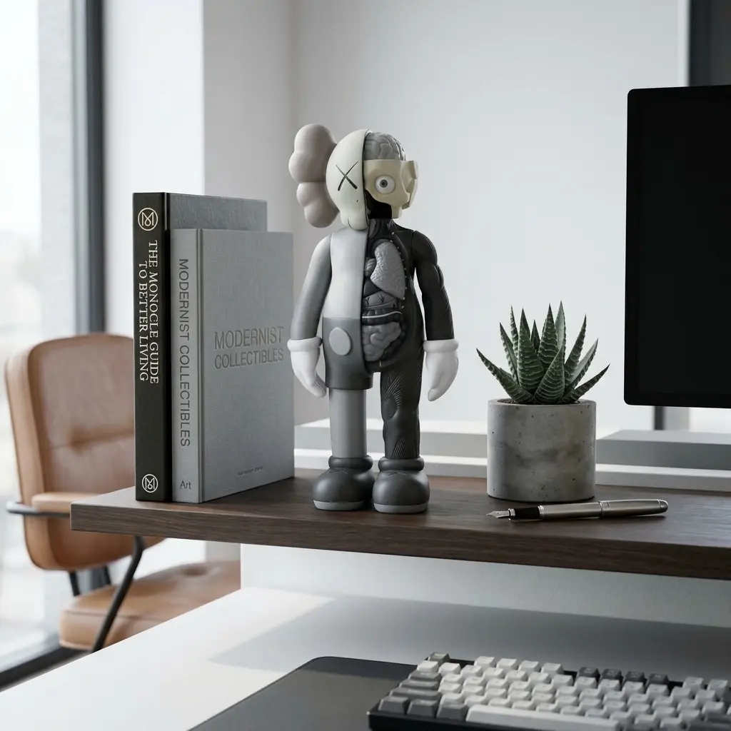 14.5" Size Grey Dissected Anatomy Art Sculpture - 36.8cm Vinyl Anatomical Statue, Unique Room Decor, Desk Decor, Home Office Gift for Home Supplies