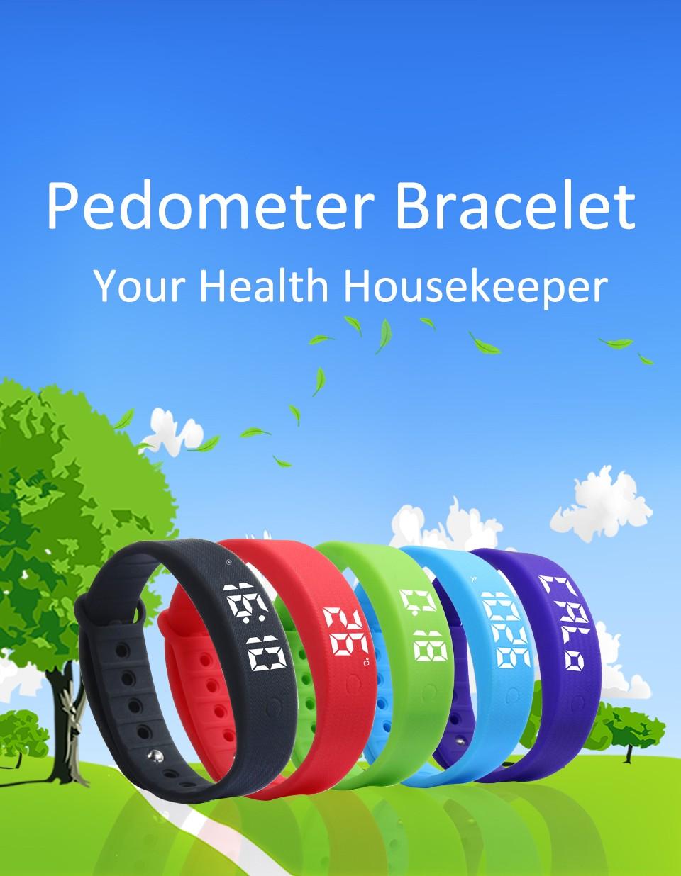 Smart Bracelet Vibration Alarm Clock Reminder Sleep Monitoring 24 Hours Pedometer Rechargeable Bracelet