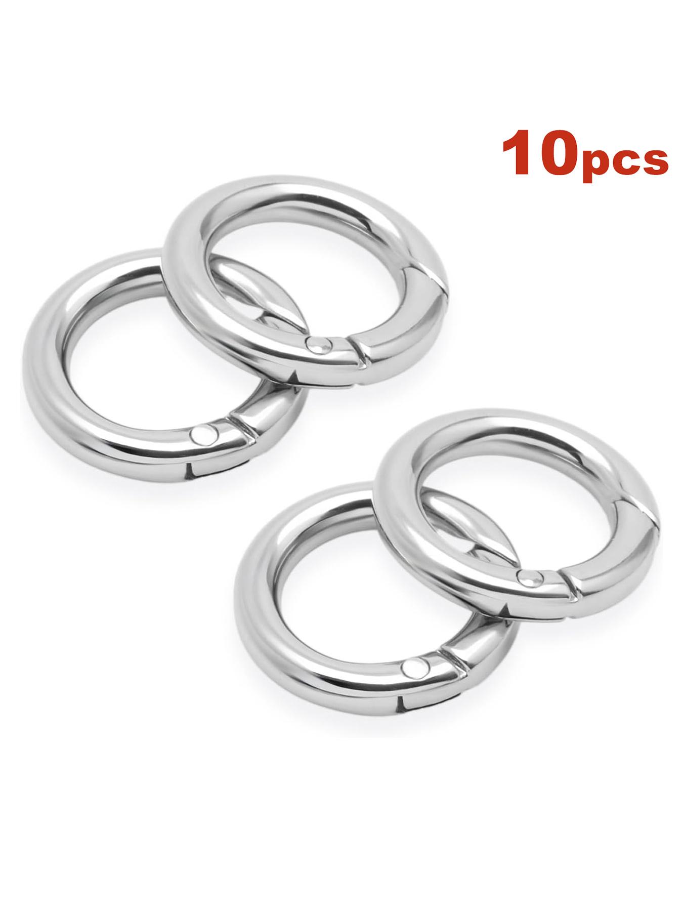[10pcs Metal O-ring Buckle] 10pcs/lot Metal O-ring, spring buckle, can be opened, round safety buckle, keychain, bag clip hook, dog chain buckle, DIY connector, DIY Wallet Making