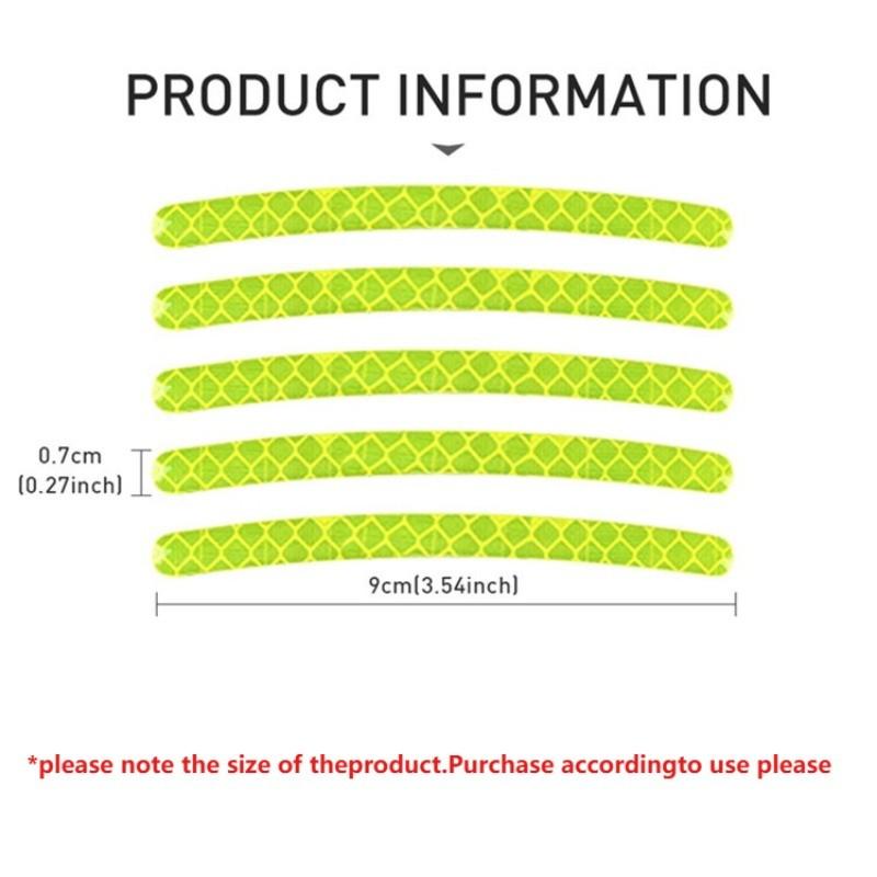 Reflective Wheel Stickers, Tire Warning Stickers, Rainbow Cool Creative Motorcycle Electric Bike Color Markers, Safety Accessories