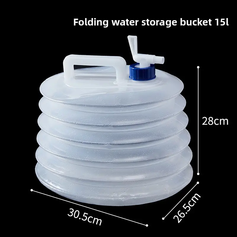 Outdoor Folding Water Storage Tank Portable Car Travel Camping Container with Faucet Kitchen Plastic Bucket for Home Use