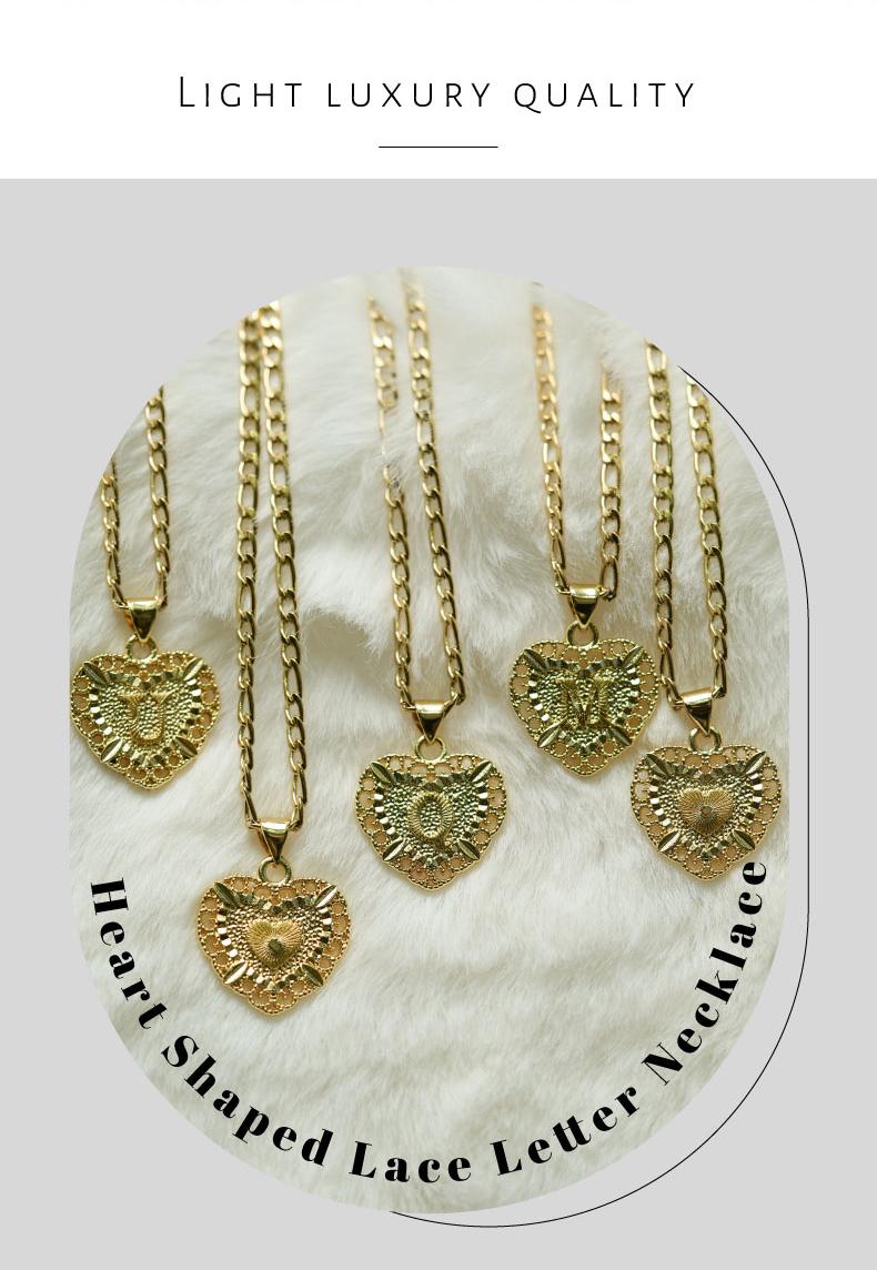 GGIRL 18K Gold Plated Heart initial letter necklace Fashion and simplicity Men and women Jewelry Fashion Jewelry Gift for Holiday Haul Christmas Birthdays Anniversaries