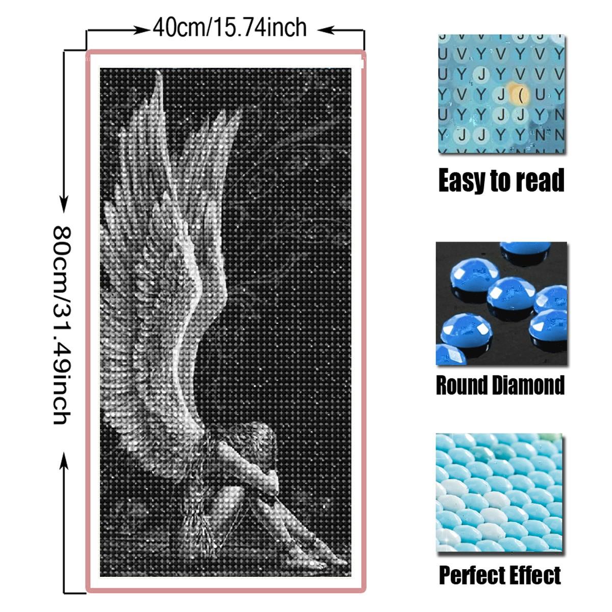 Large Size Diamond Painting Kits for Adults, Gothic Art Crying Angel Diamond Art Kit for Beginners DIY Full Round Drill Paint with Diamond Dots Gem Art for Home Wall Decor