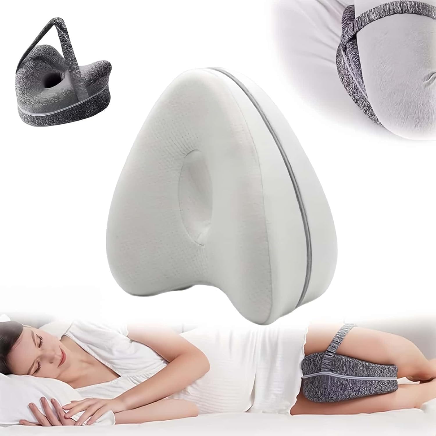 Side Sleep Correction Pillow, 2026 New Hip Alignment Pillow with Adjustable Straps, Relieves Hip/leg/spine/back Pain and Sciatica