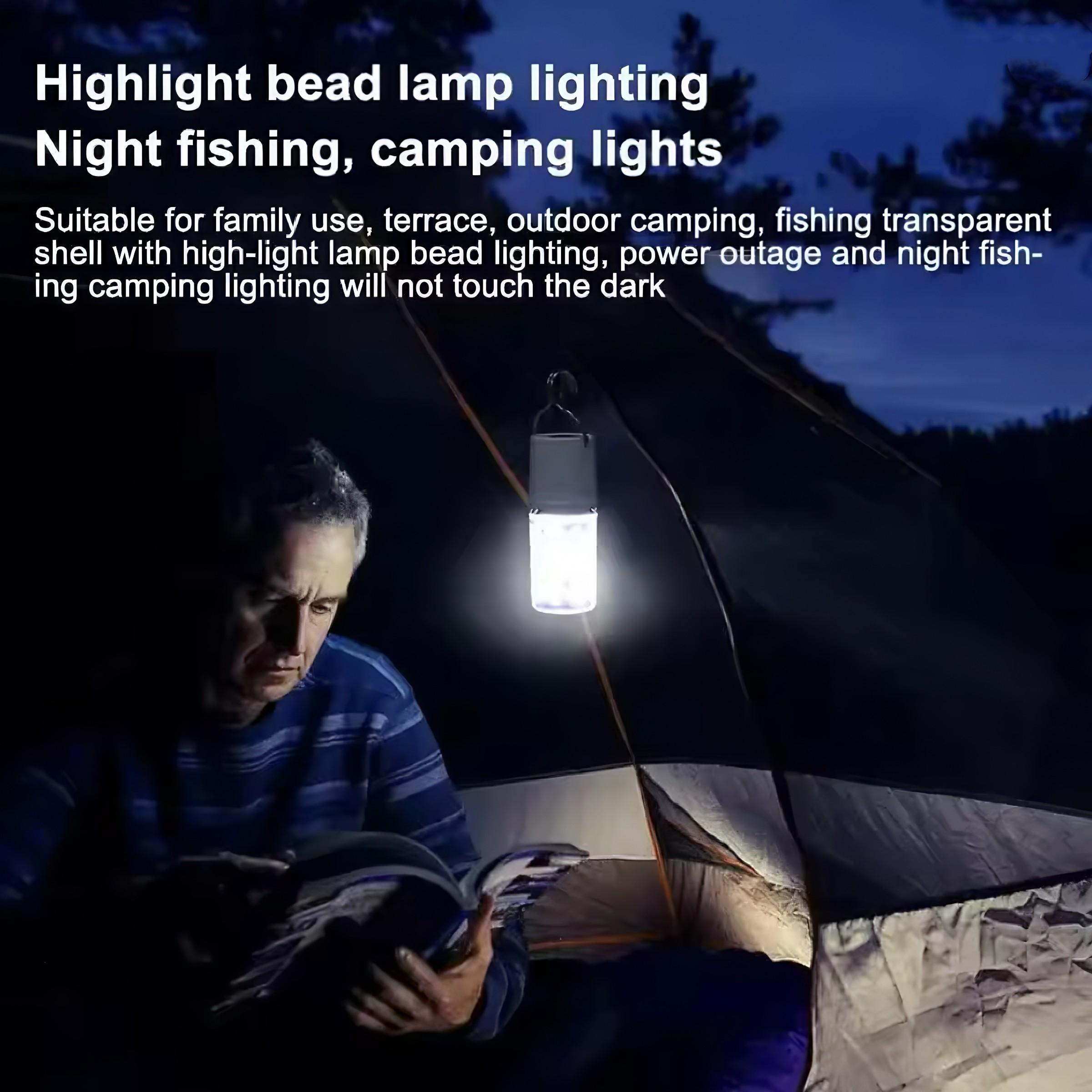 USB Rechargeable Emergency Light Bulb, Hook-Style Outdoor High-Lumen LED Camping Lantern, Portable Emergency Lighting Solution