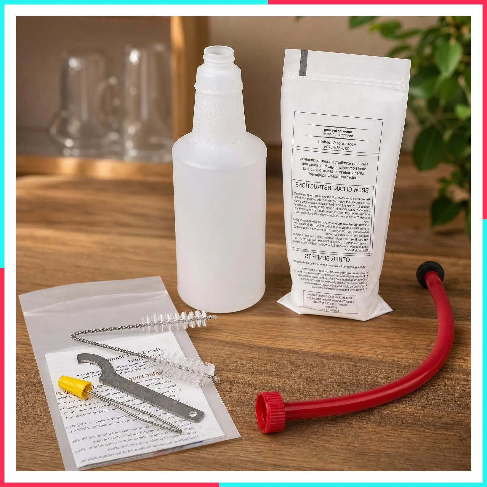 Kegerator Beer Line Cleaning Kit - Easy and Safe to Use Keg Cleaner with Brew Clean Solution and More