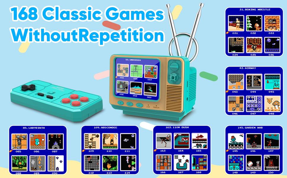 E-MODS GAMING Handheld Game Console Built in 308 Video Game Mini TV for Kids Party Favors 3.0 Inch Screen Retro Game Console Support Two-Player Gamepad Birthday Gift for Children/Adult