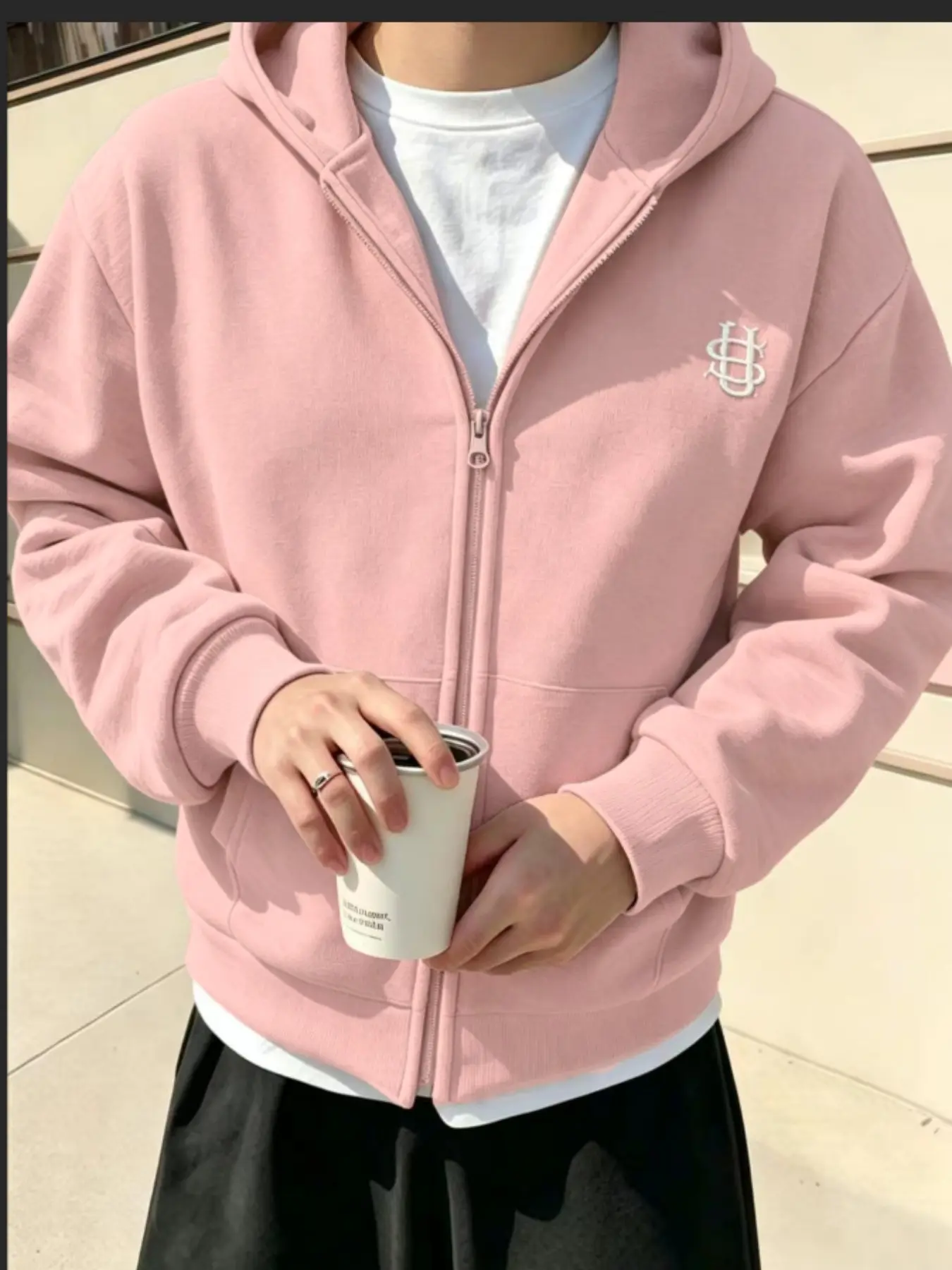 Hooded Zipper Sweatshirt Couple Style, Korean Loose Lazy Wind Open Jacket, Fall Winter Versatile Embroidered Top Y2K, Casual Streetwear Hoodie, Casual Streetwear Hoodies
