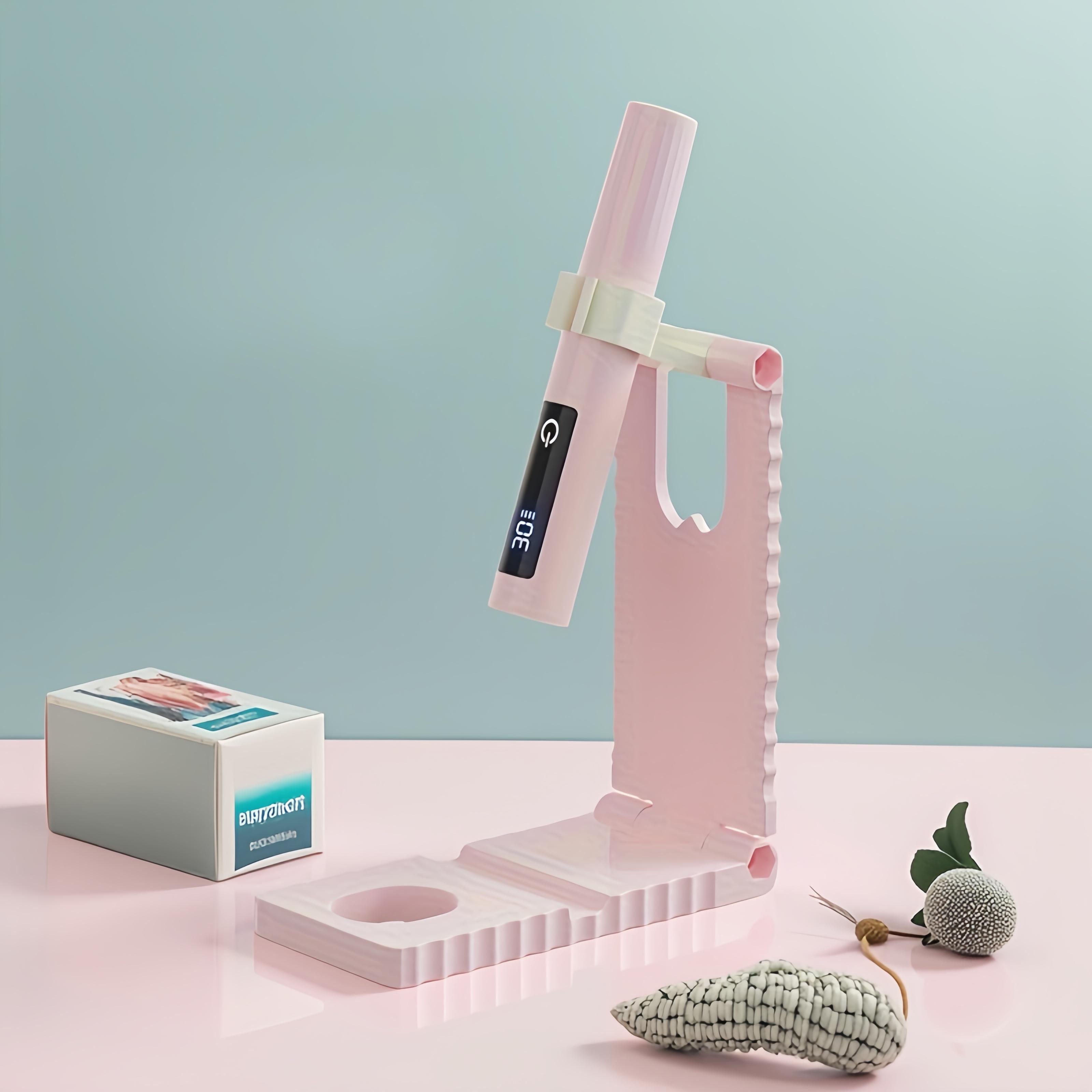 Mini portable LED nail light + stand, equipped with digital display, USB rechargeable lithium battery, compact design, suitable for home and travel, it is the perfect gift for nail care