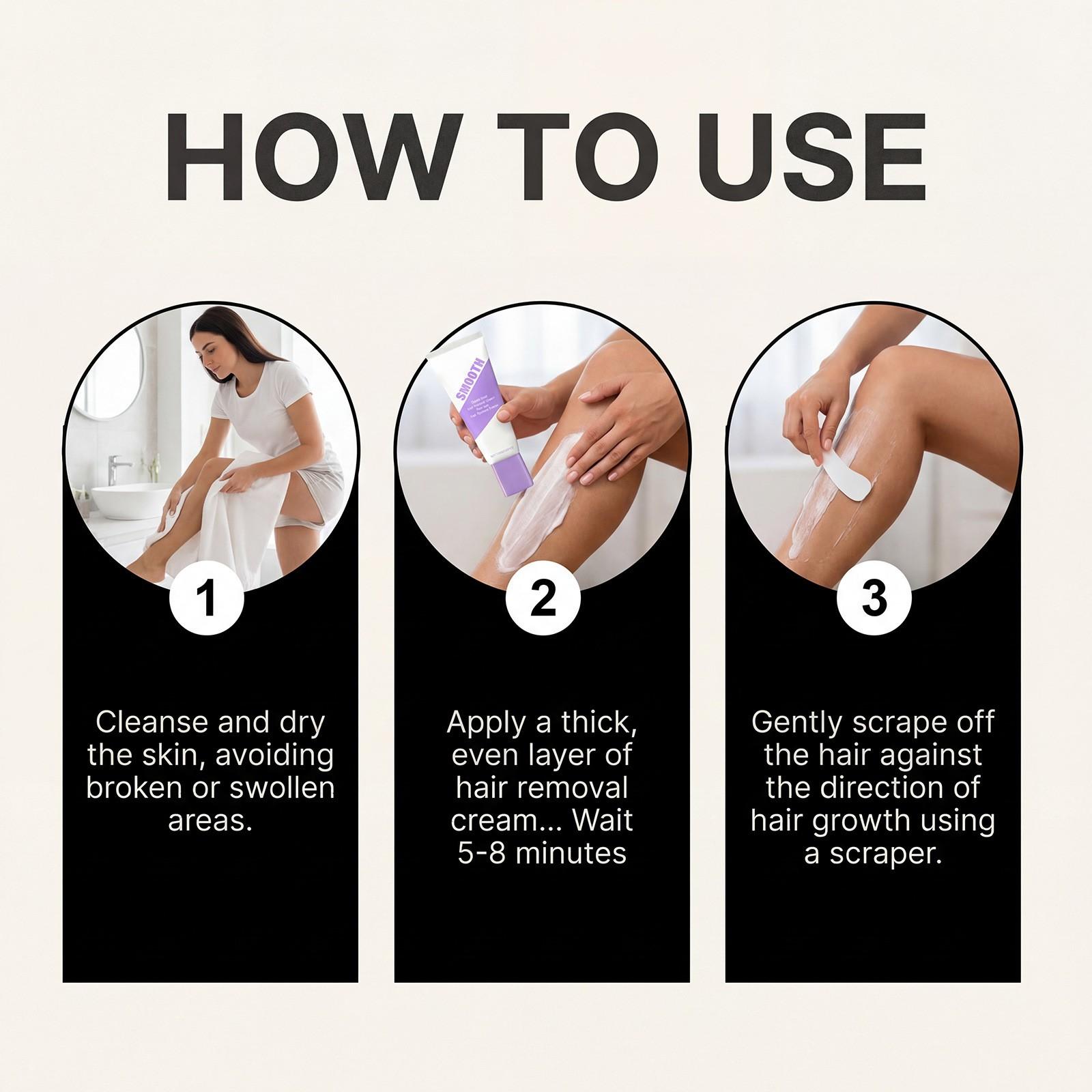 Smooth Body Hair Removal Kit, Gentle Cleansing, Moisturizing, Smooth Skin, Full Body Depilation, Portable Daily Use, Spray 140ML, Cream 100g, Scraper