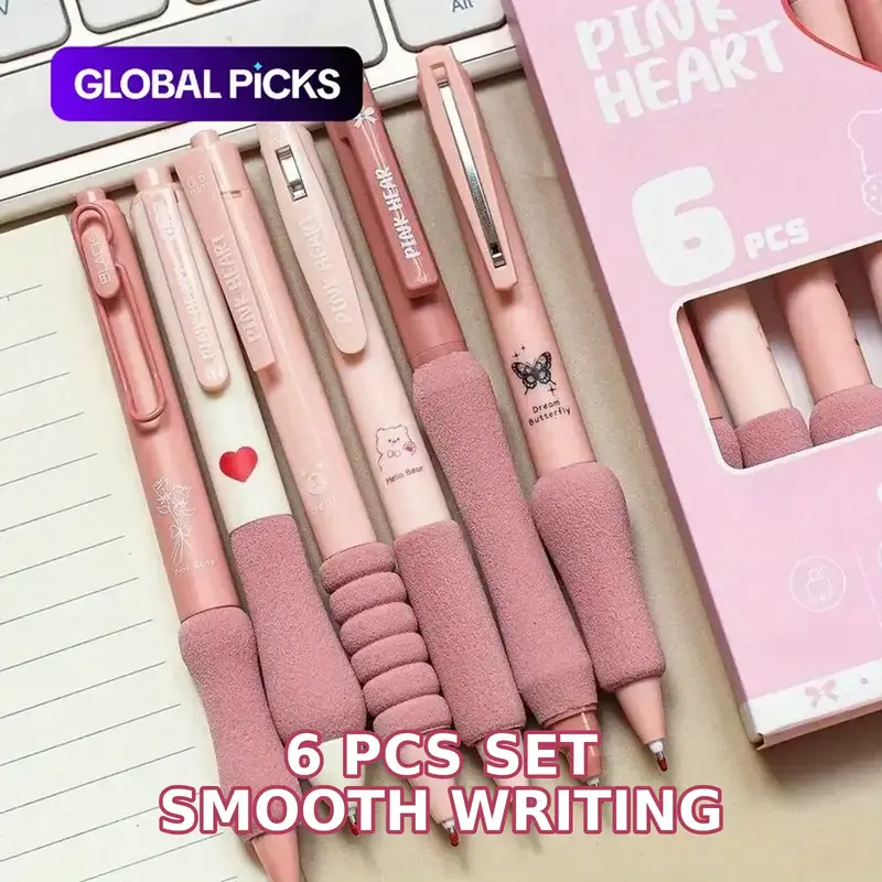6/12-Piece Retractable Ballpoint Pen Set, Aesthetic 0.5mm Writing Pens for Planners, School Supplies & Office Stationery, Great Gift for Back-to-School & Christmas #GLOBAL PICKS