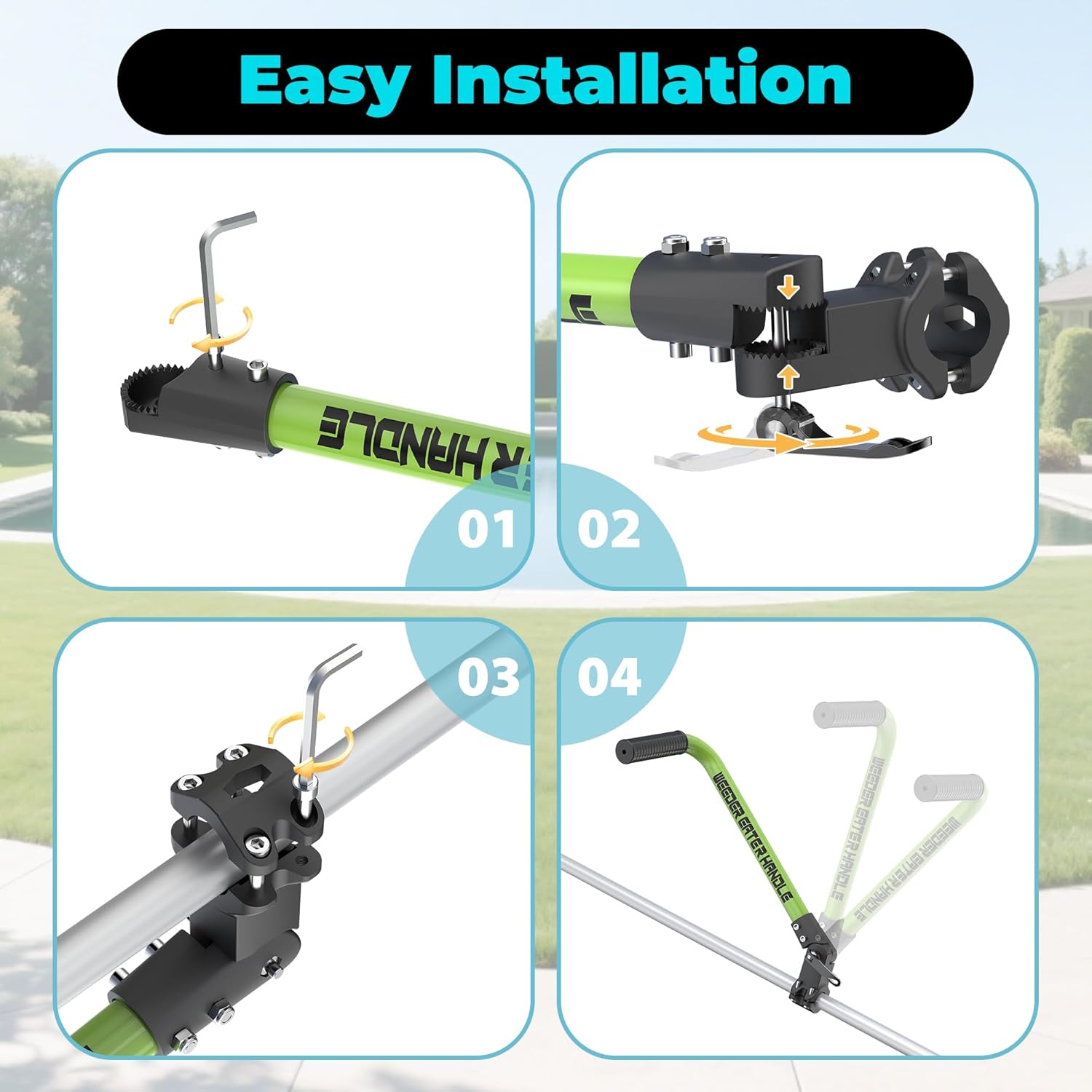Weed Eater Handle, String Trimmers Handle with  Harness, Trimmer Grip Extension for   Protection, Lawn Trimmer Handle Grip for Yard Trimming