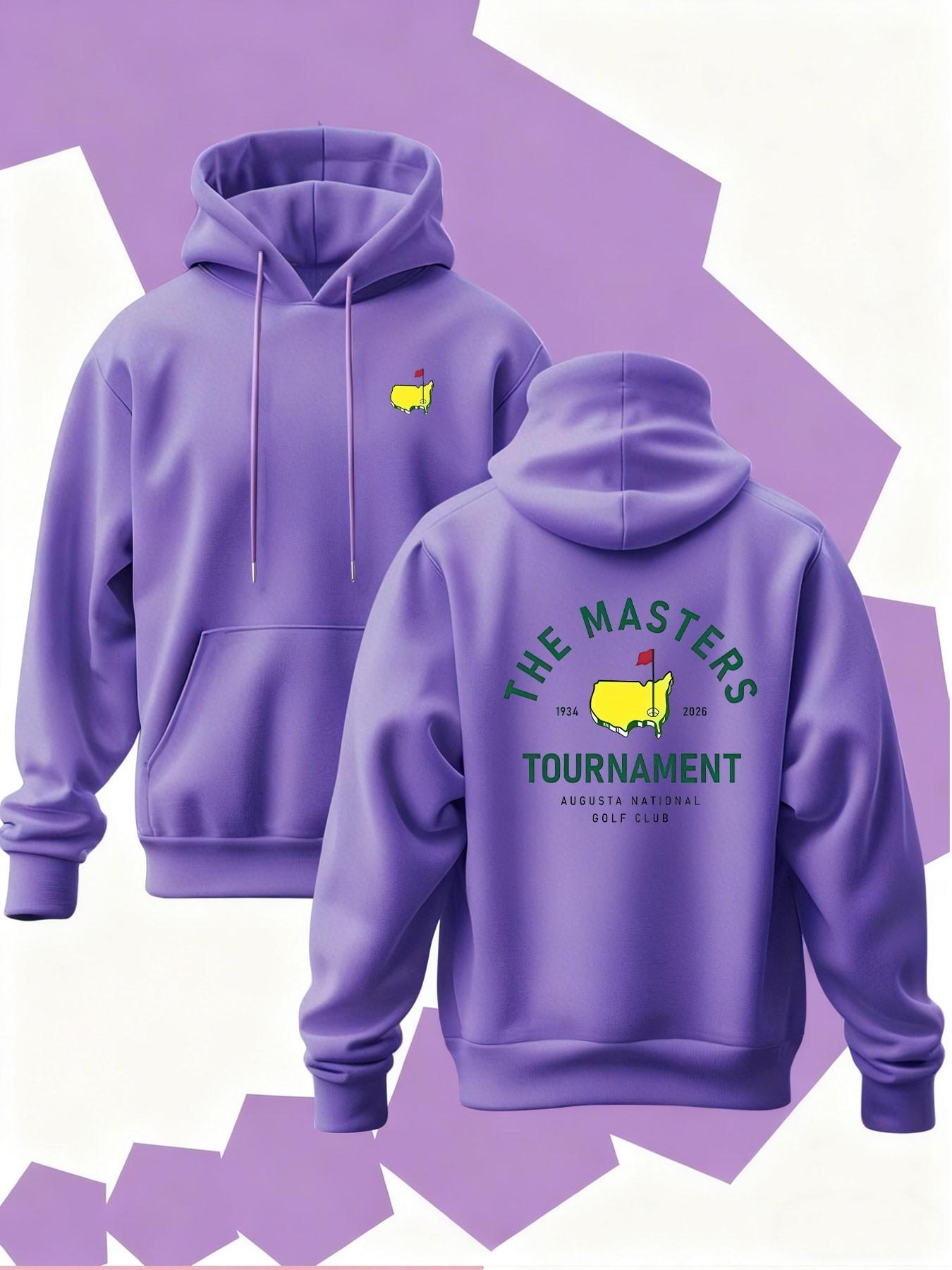 New Men's Hooded Sweatshirt with Map Outline Print, Soft Stretch Knit Fabric, Casual Daily Wear, All Season Hoodie, Fun Style Top