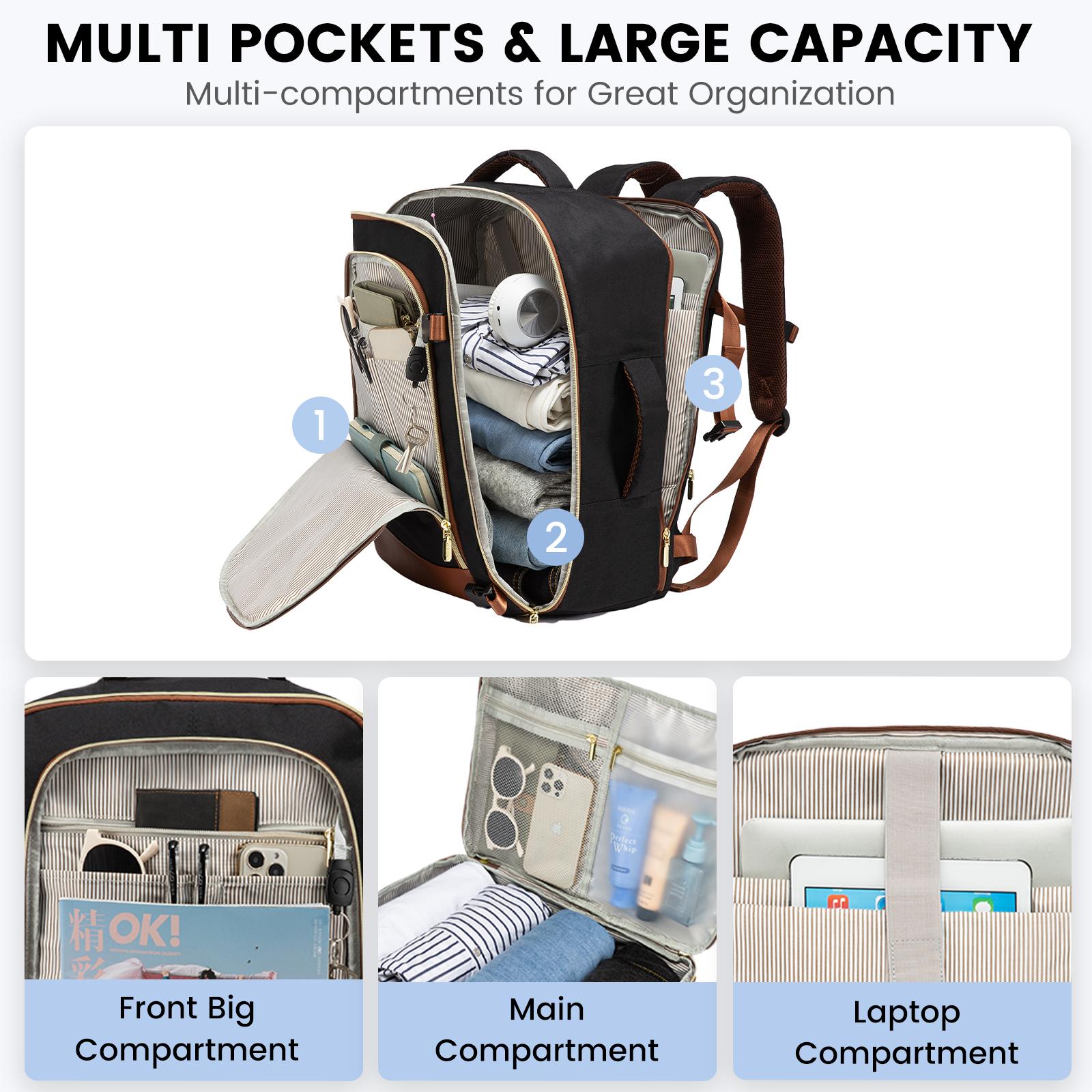 LOVEVOOK  Valentine's Day TSA-Friendly Carry-On Travel Backpack with Laptop Compartment, Spring Glow Up Airline Approved Travel Bag for Camping,Outing,Weekend Trips