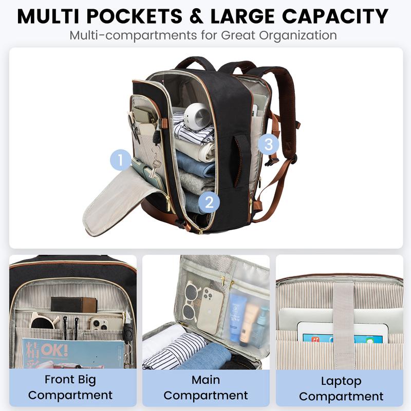 LOVEVOOK  Valentine's Day TSA-Friendly Carry-On Travel Backpack with Laptop Compartment, Spring Glow Up Airline Approved Travel Bag for Camping,Outing,Weekend Trips