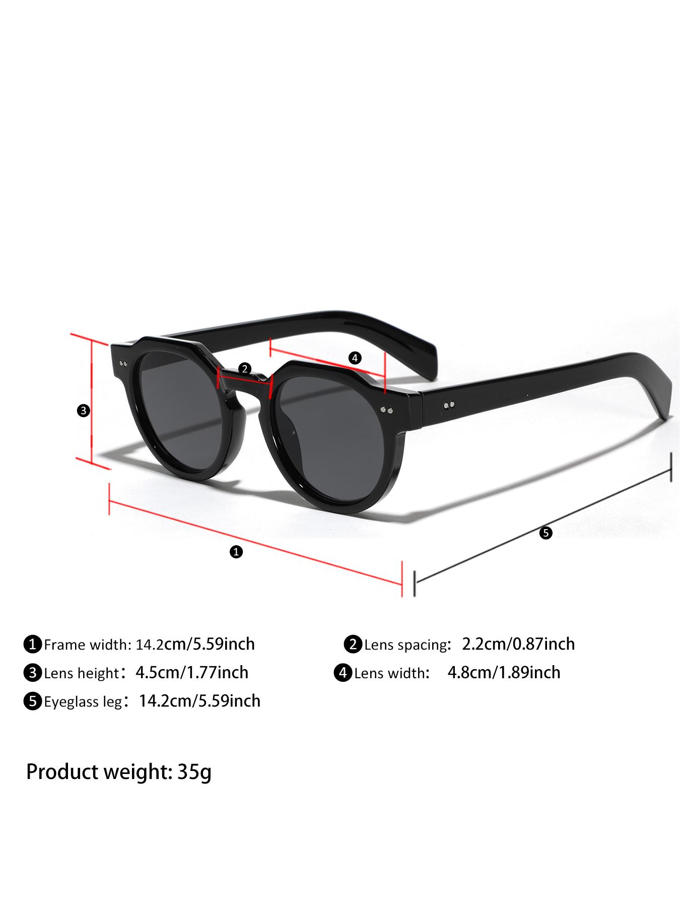 Vintage Round Frame Glasses, Trendy Casual UV400 Glasses for Everyday Use, Fashion Accessories for Outdoor Activities