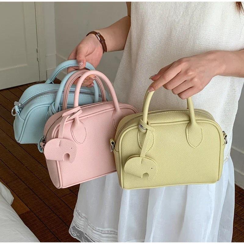 Women's Retro Solid-Color Minimalist Shoulder Bag - Compact Clutch for Daily Commuter Use