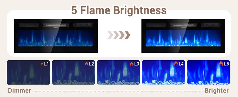 【2 Packages Shipping】Fireplace TV Stand with Two Hinged Doors for TVs UP to 80”, Modern Electric Fireplace Entertainment Center with LED Lights & Storage Cabinets, TV Stand for Living Room 70” Black