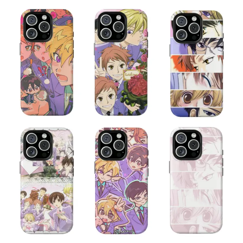 Ouran High School Host Club Anime Phone Case, Retro Manga Collage Character Phone Cover,Compatible for iPhone 17 Promax 16 15 14 13 12 11 and for Samsung S22 S23 S24 S25 S26 Ultra,Best Gift for Anime Fans