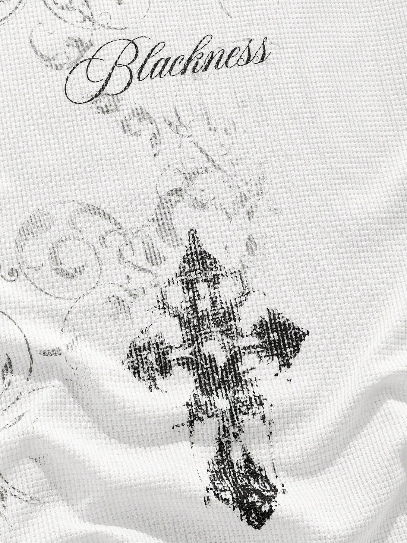 Men's Textured Fabric Full Body Print Hoodie, Cross Design Pullover Sweatshirt, Casual Fashion Long Sleeve Top for Daily Wear