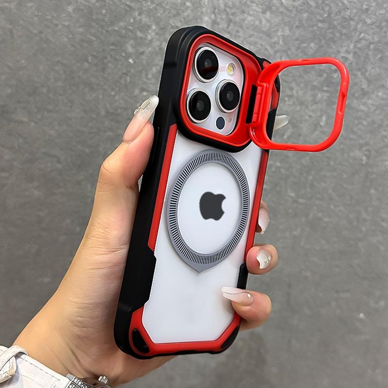 Premium Transparent Protective Case for Iphone 17 16, 15, 14, 13 Pro Max Air Plus, Featuring Magnetic Attachment And a Camera Lens Stand  Compatible with Magsafe